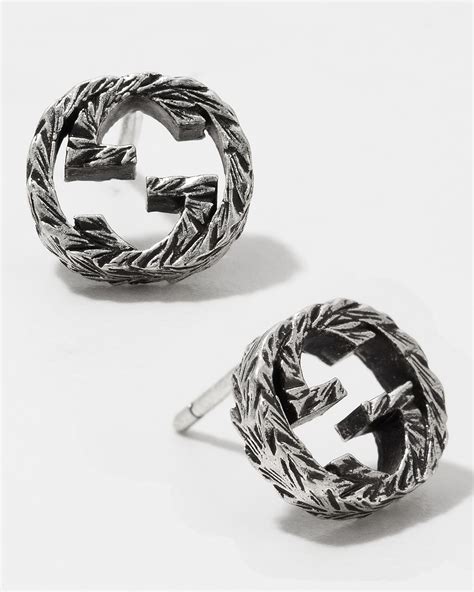 gucci interlocking g silver stud earrings